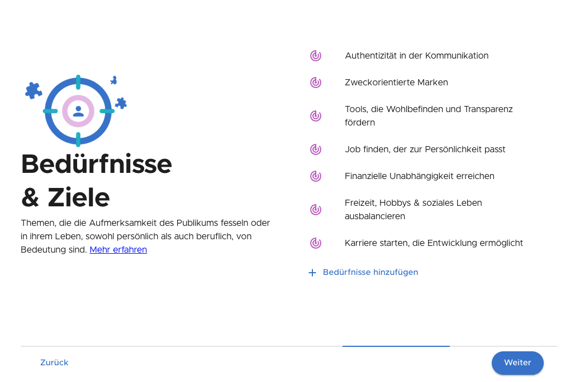 Bedürfnisse & Ziele