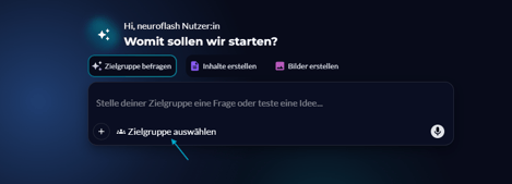 neuroflash Web-App geöffneter Tab Zielgruppe befragen
